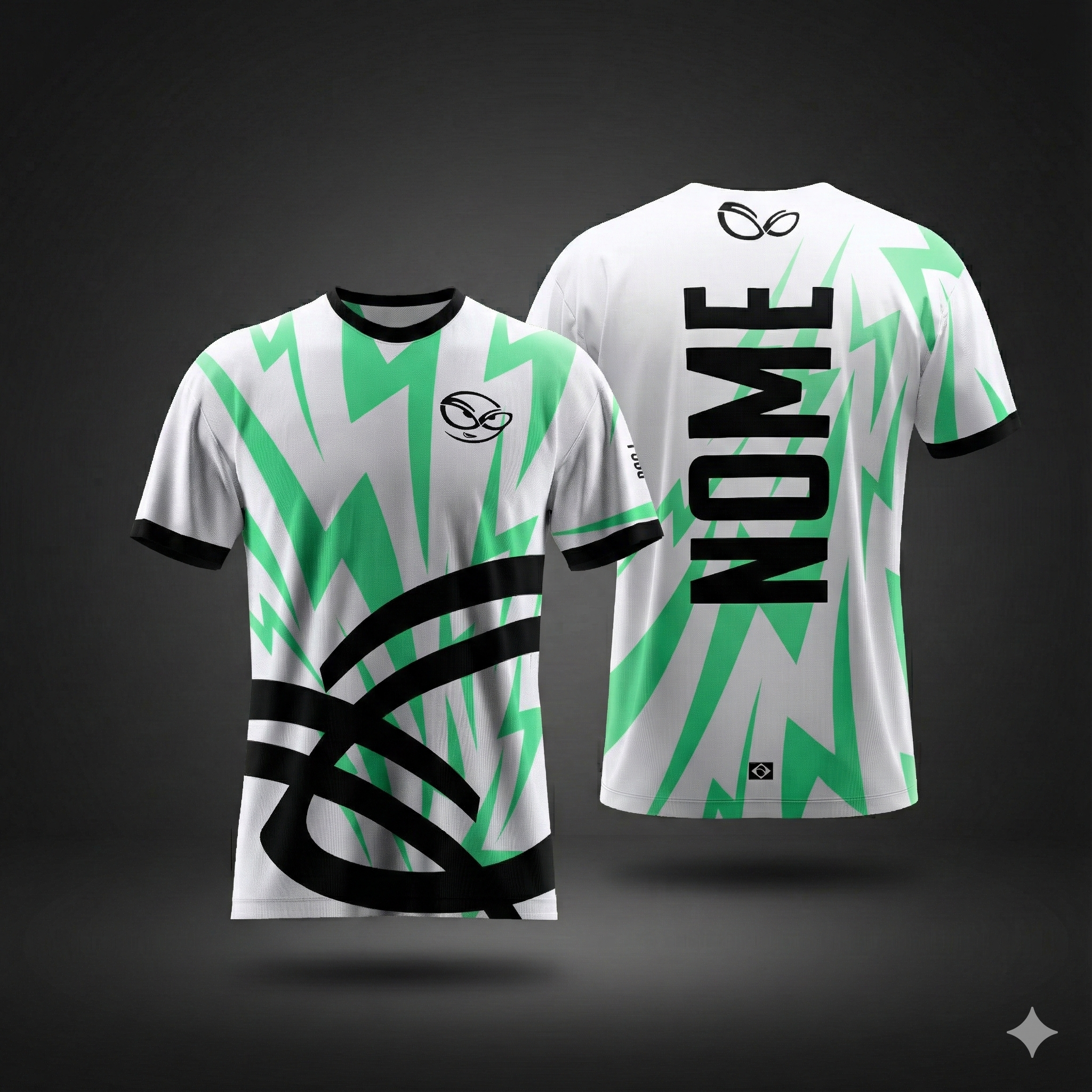 TSHIRT BRANCA JOGADOR +55 ESPORTS